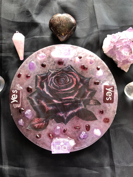 Psychic Crystal Selenite Divination Plate